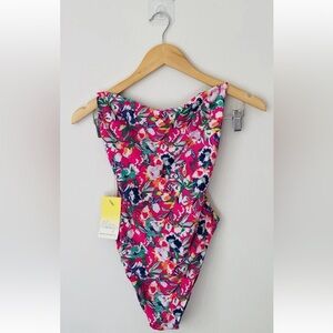 NEW Maaji Brittany One Piece Floral Reversible Swimsuit LARGE